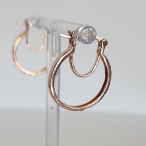 Rose Gold Hoop Post Earrings
